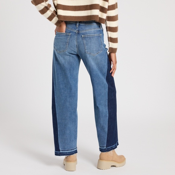 Eunina Zosia Wide Leg High Rise Two-Tone Jeans Size 28 NWT 90s Cowgirl Boho - Picture 3 of 13